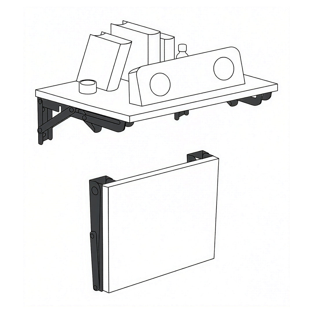 Soporte plegable para estantería de pared Maclean, mín. 250 mm, máx. 500 mm, máx. 50 kg, 2 unidades, MC-194