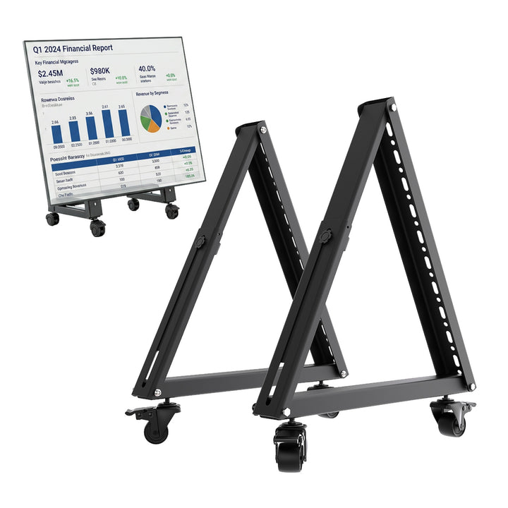 Carrito / soporte de suelo para TV Maclean, 37-80", VESA máx. 800x400, máx. 75 kg, móvil, bloqueo de ruedas, MC-183