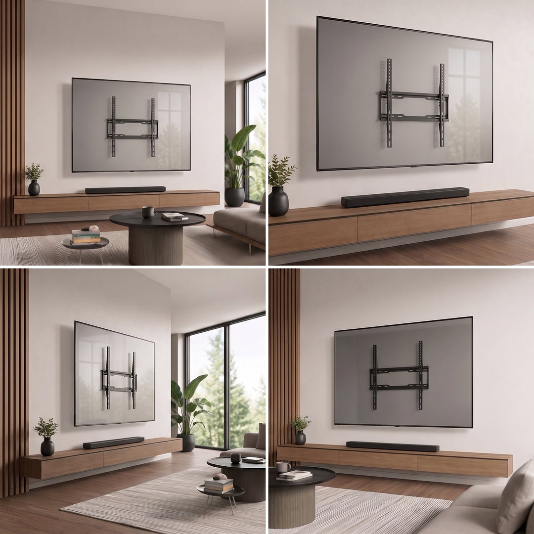 Soporte / colgador para TV Maclean, VESA máx. 400x400, 32-75", hasta 45 kg, negro, ajuste de inclinación 0°~-8°, MC-187