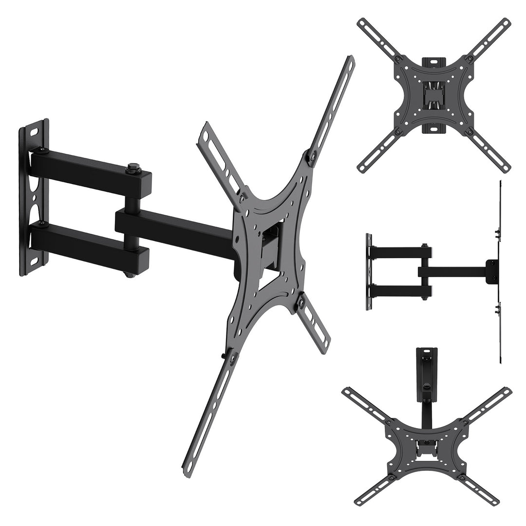 Soporte / colgador para TV Maclean, VESA máx. 400x400, 32-55", hasta 25 kg, negro, ajuste de inclinación 0°~-15° y giro +90°~-90°, MC-190
