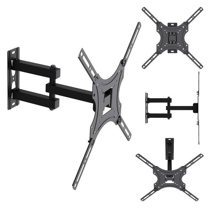 Soporte / colgador para TV Maclean, VESA máx. 400x400, 32-55", hasta 25 kg, negro, ajuste de inclinación 0°~-15° y giro +90°~-90°, MC-190
