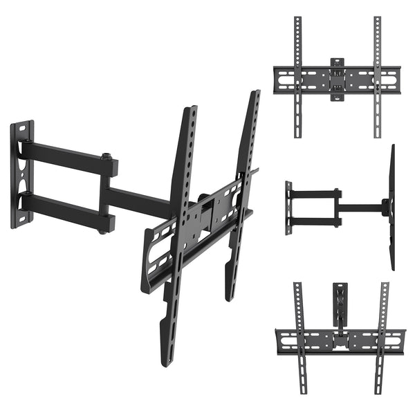 Soporte / colgador para TV Maclean, VESA máximo 400x400, 32-55", hasta 30 kg, negro, ajuste de inclinación +2°~-10° y giro +90°~-90°, MC-191