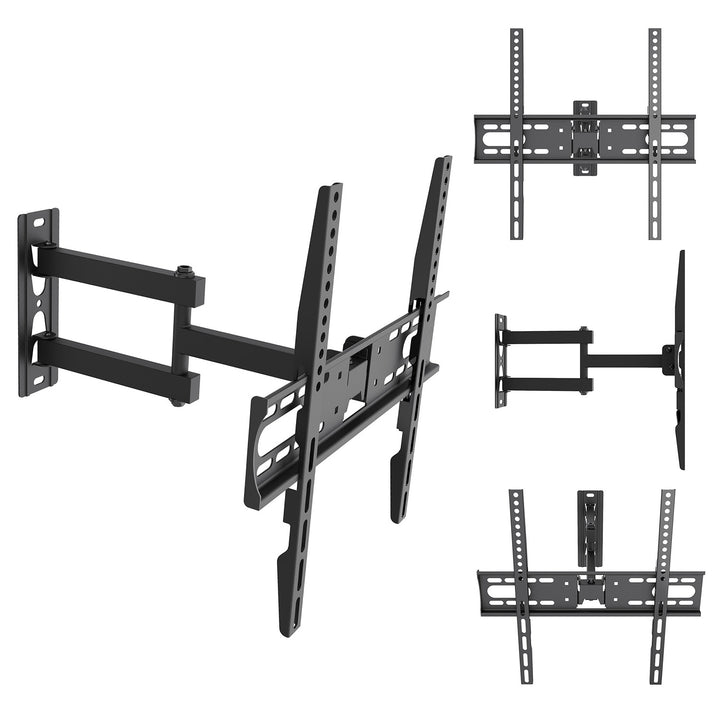 Soporte / colgador para TV Maclean, VESA máximo 400x400, 32-55", hasta 30 kg, negro, ajuste de inclinación +2°~-10° y giro +90°~-90°, MC-191