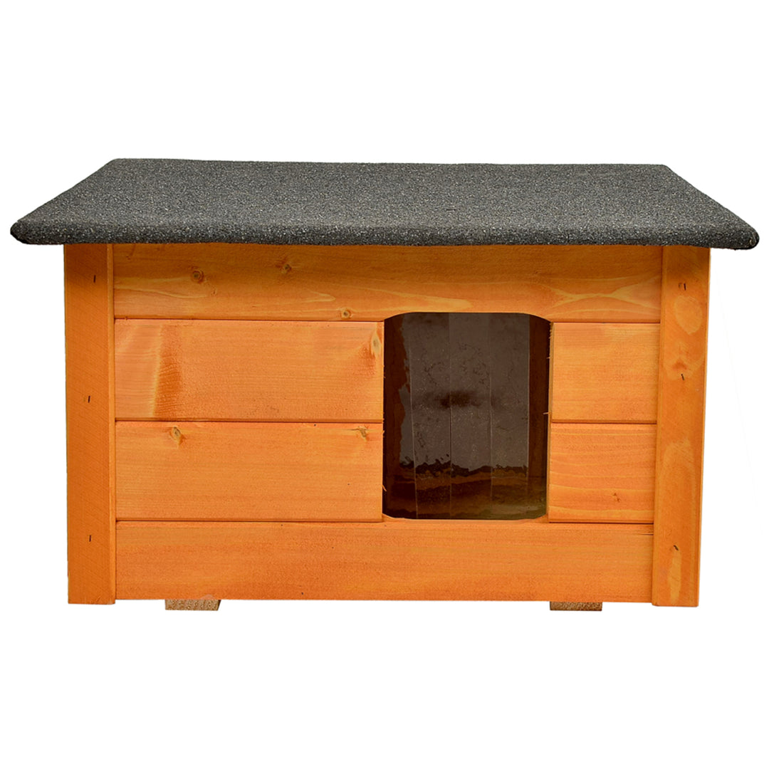 Perrera para perros, gatos Woodok, aislada, madera de abeto + cama para perros