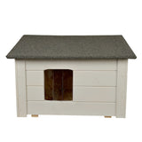 Caseta para perros y gatos Woodok, aislada, madera de abeto, gris claro + ropa de cama