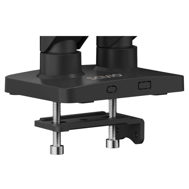 Soporte de escritorio para monitor doble Savio, 17-32'', 9 kg de carga por monitor, VESA, mecanismo de resorte, negro, SAVUM-04