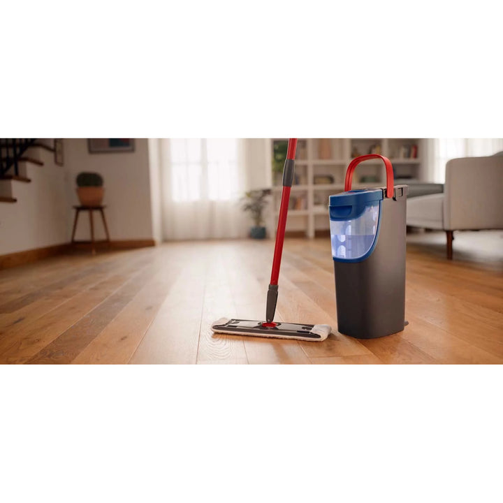 Vileda H2prO fregona plana, 100% separación agua limpia/agua sucia, dos depósitos, almohadilla de microfibra, 360° punta, 175774