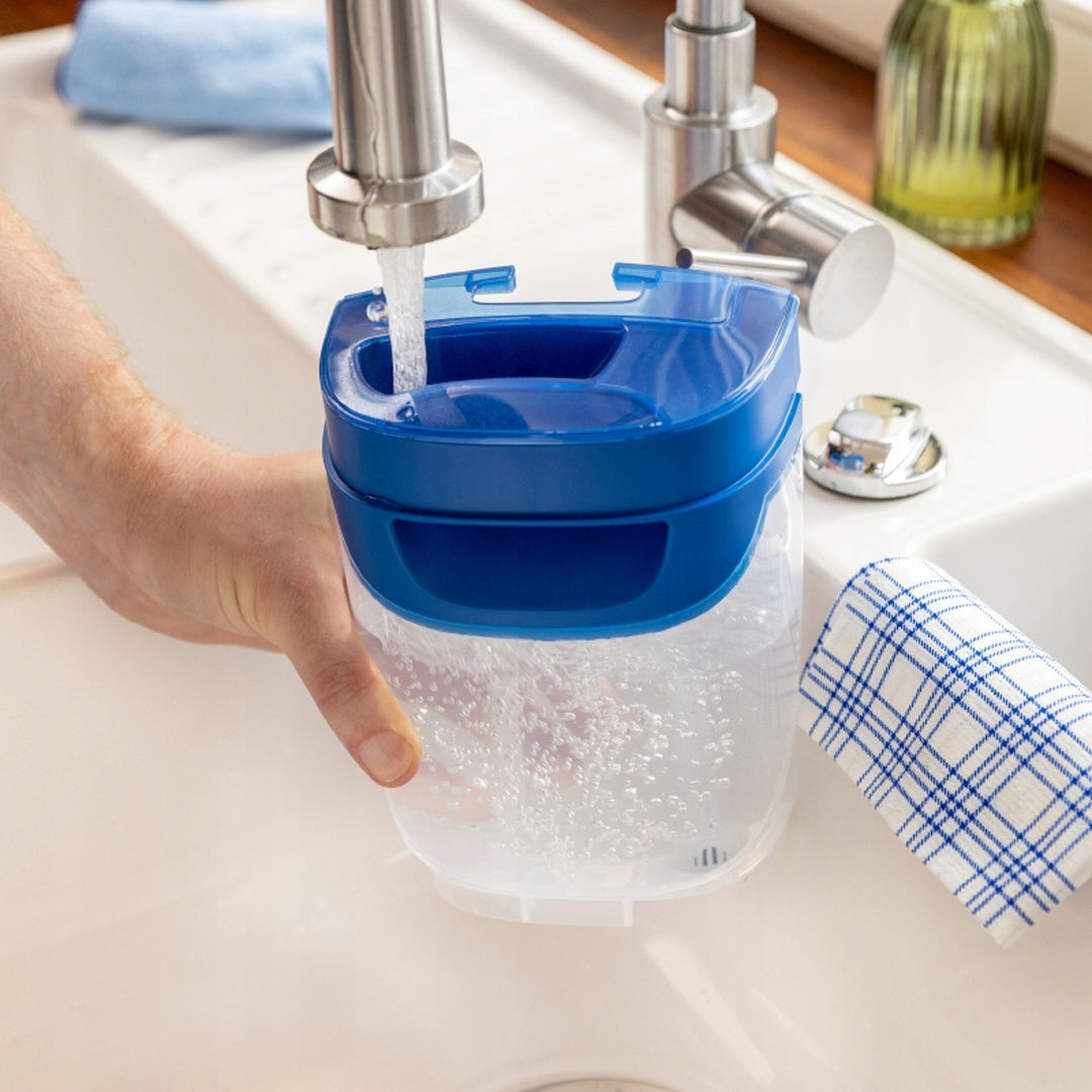 Vileda H2prO fregona plana, 100% separación agua limpia/agua sucia, dos depósitos, almohadilla de microfibra, 360° punta, 175774