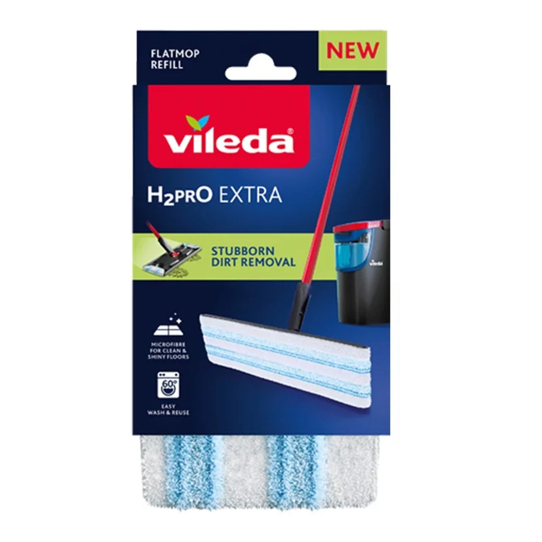 Vileda H2prO mopa plana, microfibra, lavable a máquina, 175786