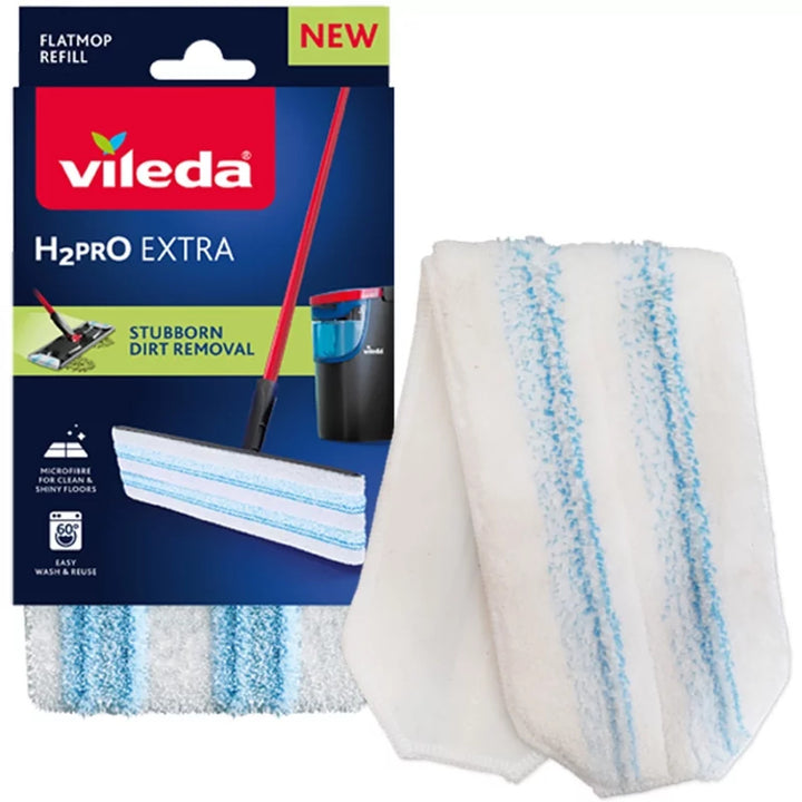 Vileda H2prO mopa plana, microfibra, lavable a máquina, 175786