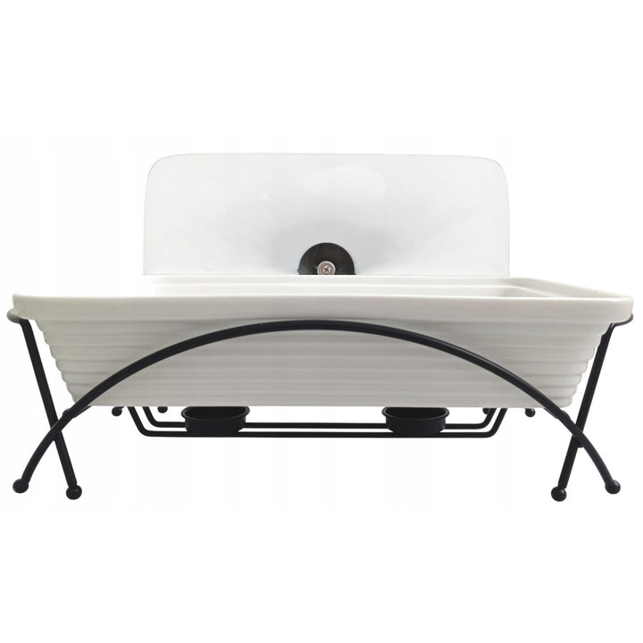 Calientaplatos de cerámica Maestro, rectangular, blanco, capacidad 2,4L, puede utilizarse en el horno, rejilla y tapa con asa incluidas, MR-11562-73
