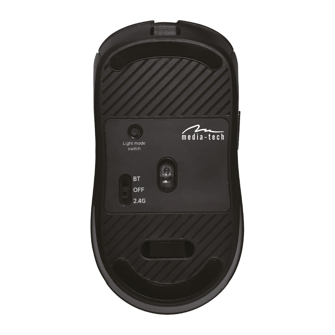 Ratón inalámbrico 2 en 1 (BT/RF) silencioso y recargable MT1124, Media-Tech