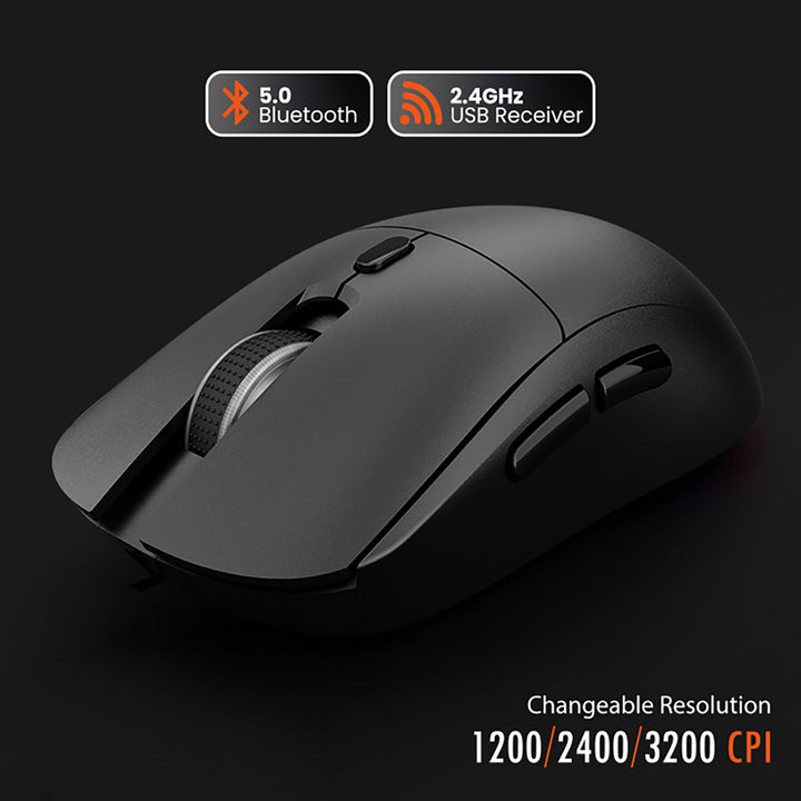 Ratón inalámbrico 2 en 1 (BT/RF) silencioso y recargable MT1124, Media-Tech