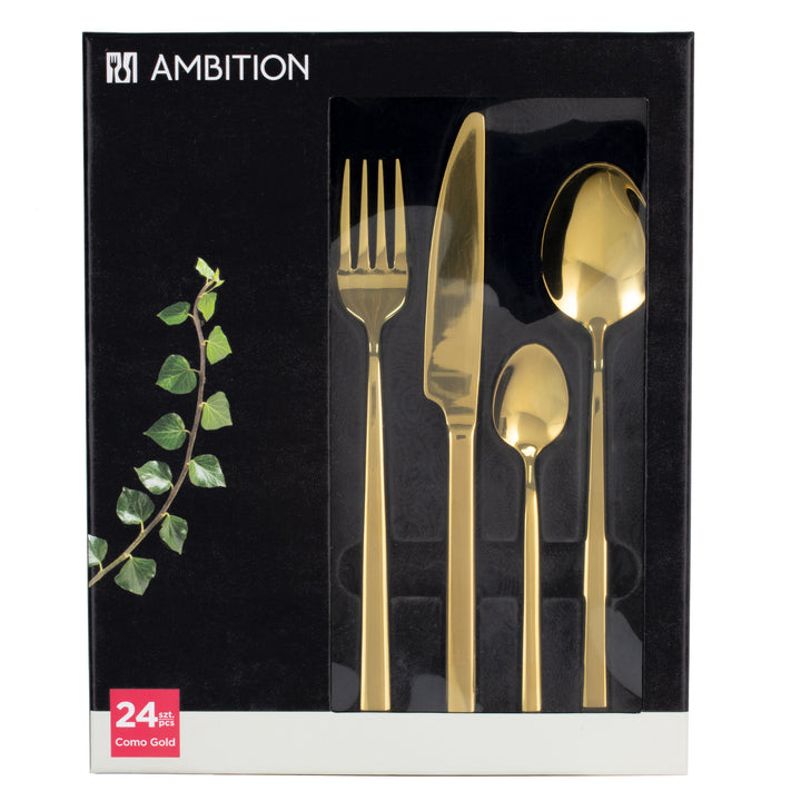Juego de cubiertos para 6 personas Como Gold Caja de regalo de 24 piezas AMBITION