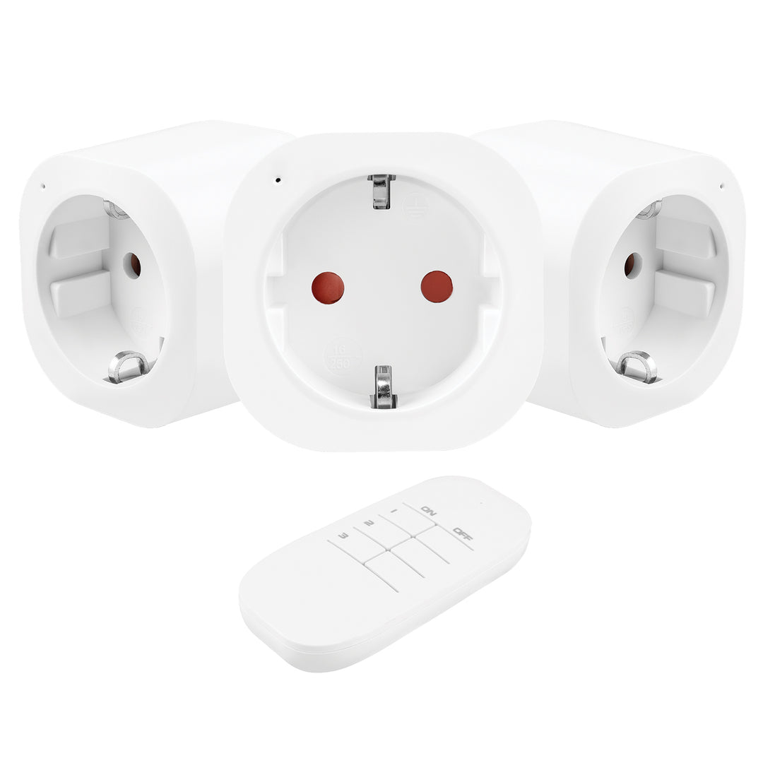 Tomas de corriente controladas por mando a distancia GreenBlue, 3 unidades, programables, alcance de hasta 30 m, 220-240 V CA, 50/60 Hz, 16 A, 433 MHz, GB313 F