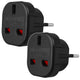 Adaptador Maclean de enchufe del Reino Unido a enchufe de la UE, negro, MCE72, 2 piezas