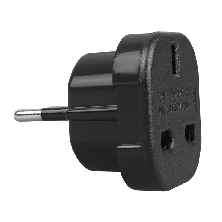 Adaptador Maclean de enchufe del Reino Unido a enchufe de la UE, negro, MCE72, 4 piezas