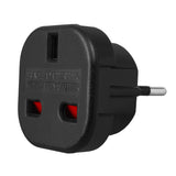 Adaptador Maclean de enchufe del Reino Unido a enchufe de la UE, negro, MCE72, 4 piezas
