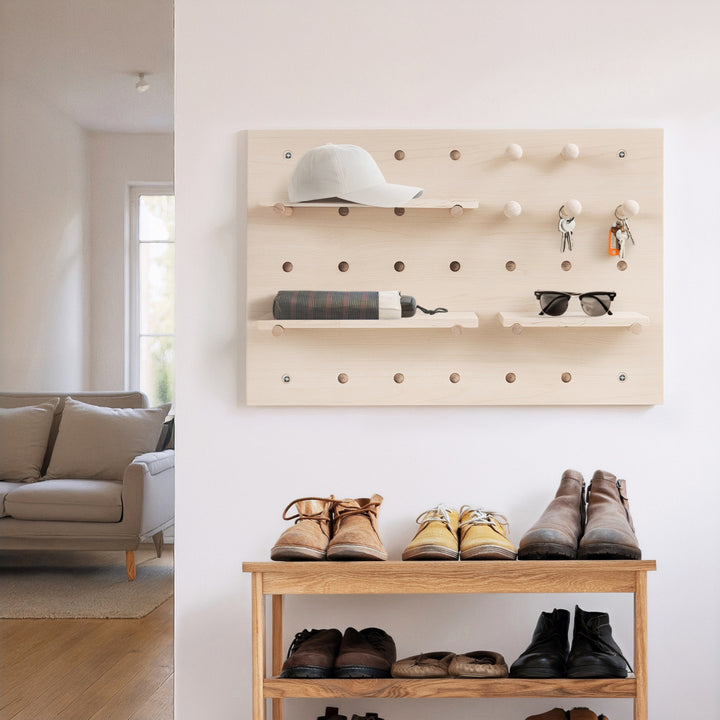 Organizador de madera para pizarra blanca Maclean, color madera clara, 40x60cm, max. 20kg, MC-130 WD, 2 piezas