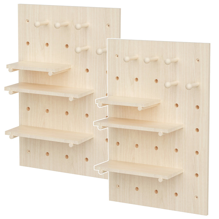 Organizador de madera para pizarra blanca Maclean, color madera clara, 40x60cm, max. 20kg, MC-130 WD, 2 piezas