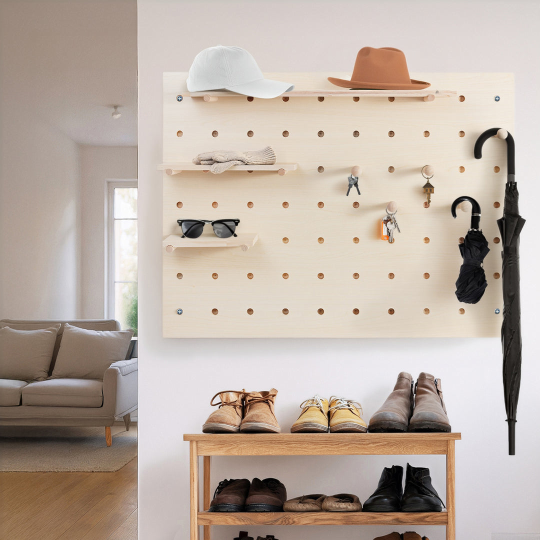 Organizador de madera para pizarra blanca Maclean, color madera clara, 60x80 cm, máx. 20 kg, MC-131 WD, 2 piezas