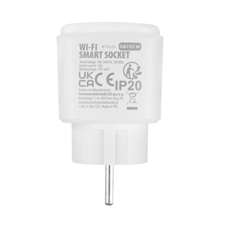 Enchufe WiFi GreenBlue con control remoto, compatible con Android/iOS/Alexa/Google Home, temporizador, medidor de potencia, máx. 16 A/3840 W, GB735 W