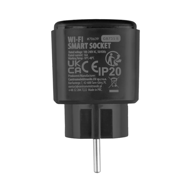 Toma de corriente WiFi GreenBlue con control remoto, compatible con Android/iOS/Alexa/Google Home, temporizador, medidor de potencia, máx. 16 A/3840 W, GB735 B