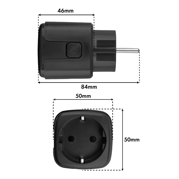 Toma de corriente WiFi GreenBlue con control remoto, compatible con Android/iOS/Alexa/Google Home, temporizador, medidor de potencia, máx. 16 A/3840 W, GB735 B
