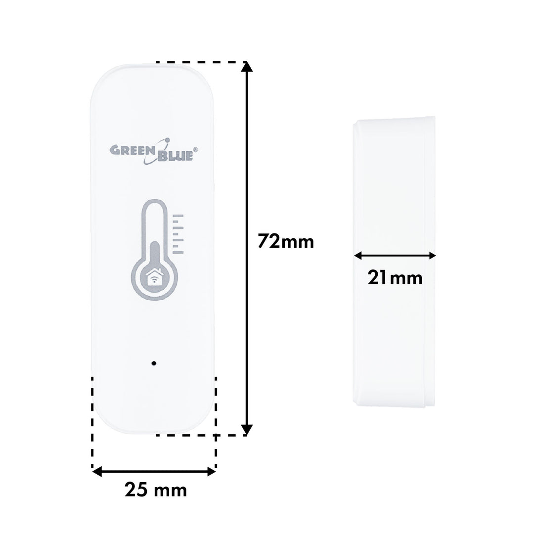 Sensor de temperatura y humedad WiFi GreenBlue, compatible con Android/iOS/Alexa/Google Home, 3,0 V CC, LR03 x 2, GB737