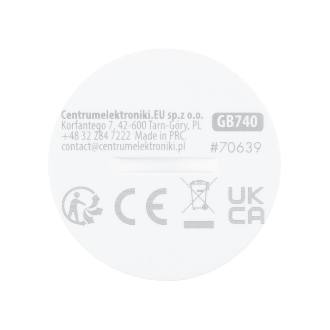 Sensor de movimiento inalámbrico Zigbee Tuya GreenBlue, Android/iOS, CR2450 DC 3,0 V, ángulo de detección de 120° / hasta 8 m, GB740
