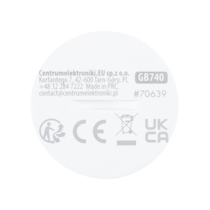 Sensor de movimiento inalámbrico Zigbee Tuya GreenBlue, Android/iOS, CR2450 DC 3,0 V, ángulo de detección de 120° / hasta 8 m, GB740