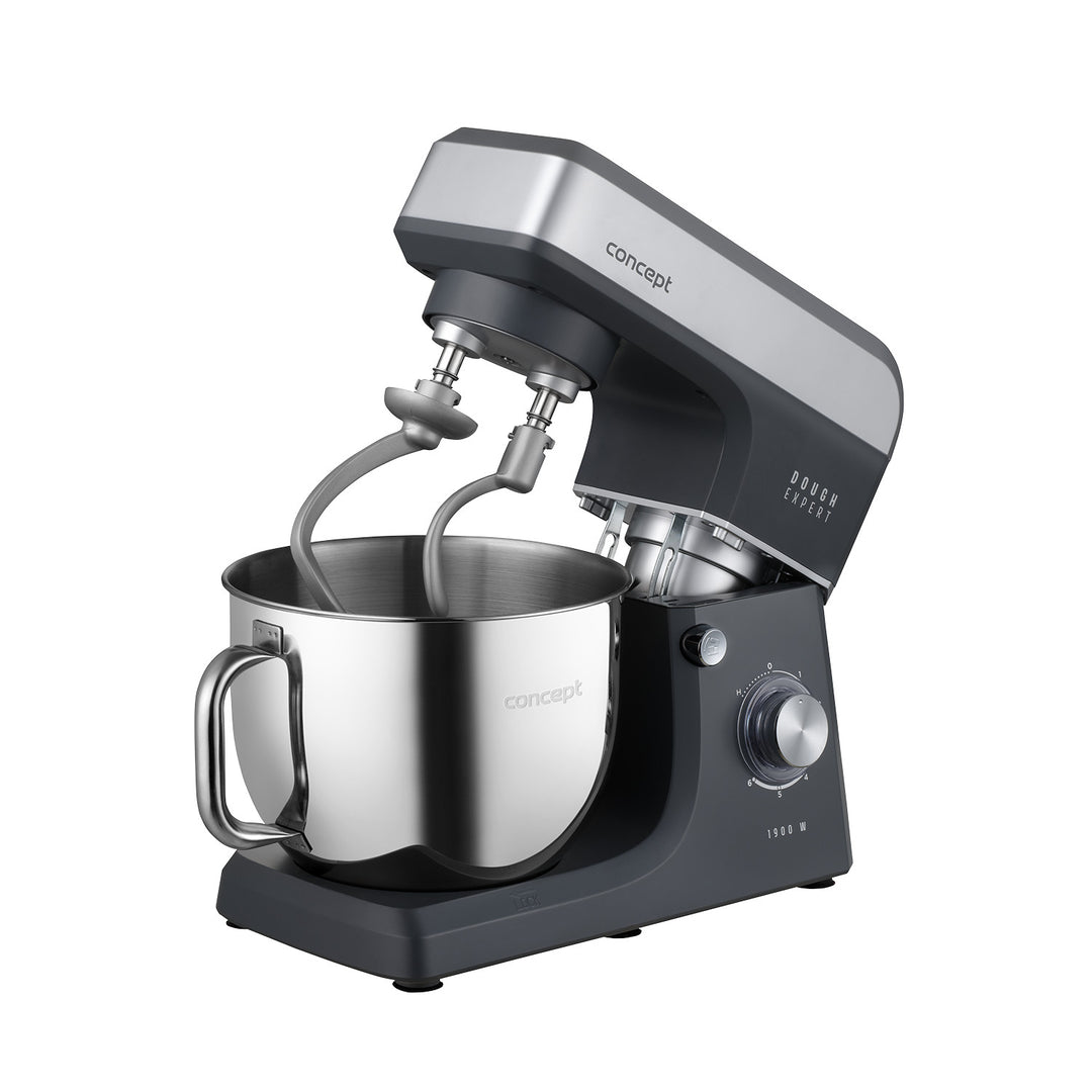 Bátidora planetaria Concept Dough Expert, potencia de 1900 W, gancho doble, función de calentamiento del bol, 6 velocidades diferentes, RM6010
