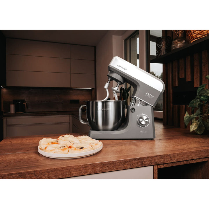 Bátidora planetaria Concept Dough Expert, potencia de 1900 W, gancho doble, función de calentamiento del bol, 6 velocidades diferentes, RM6010