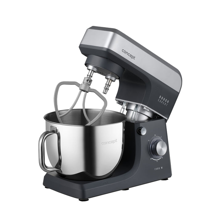 Bátidora planetaria Concept Dough Expert, potencia de 1900 W, gancho doble, función de calentamiento del bol, 6 velocidades diferentes, RM6010