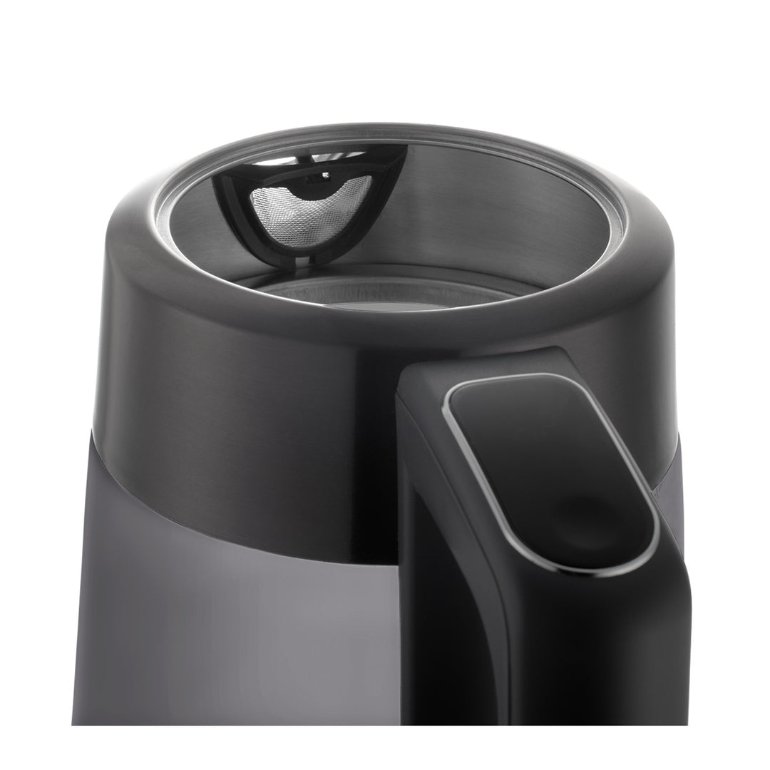 Hervidor eléctrico de vidrio Concept, capacidad 1,7 l, potencia 1850-2200 W, color negro, conector Strix, regulación de temperatura, control digital, RK4195