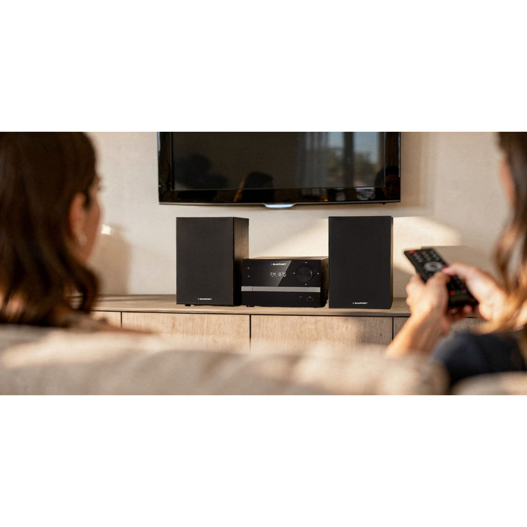 Microtorre Blaupunkt, Bluetooth, radio FM, potencia 20 W RMS, reloj con función de alarma, CD/MP3/USB/AUX, MS9BT