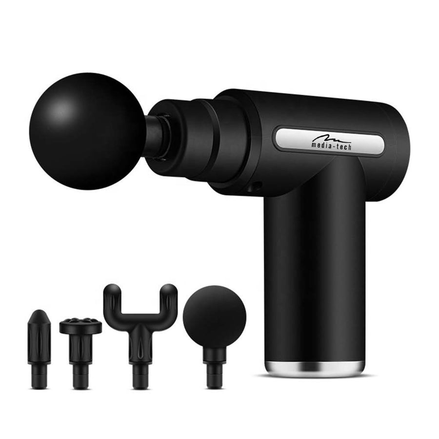 Masajeador para un masaje fácil y rápido de los músculos tensos, Media-tech, 4 cabezales de masaje intercambiables, MT6521