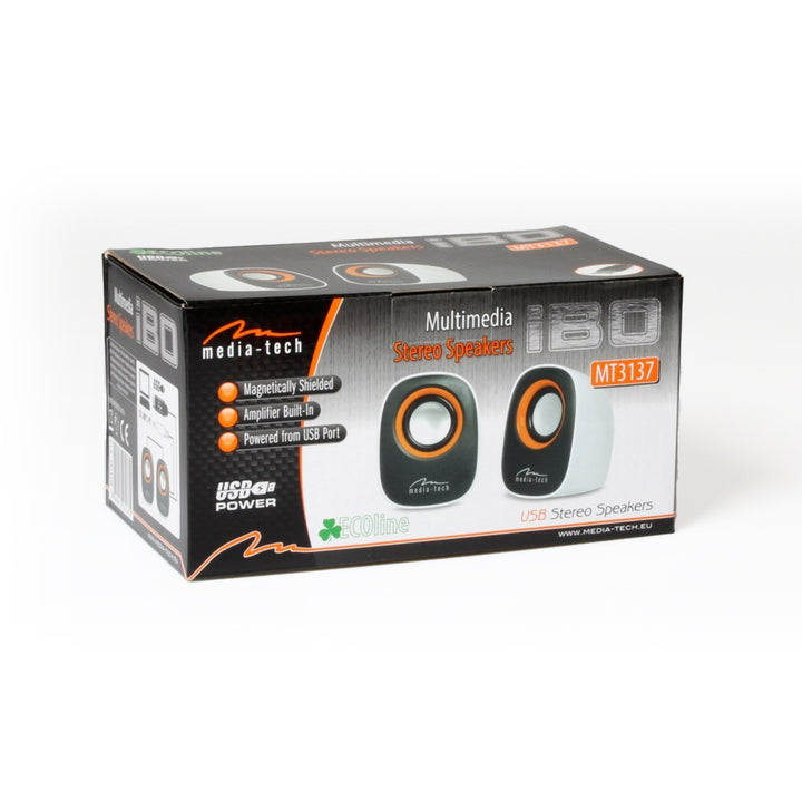 Altavoces para ordenador 2.0 con alimentación USB, Media-Tech, MT3137