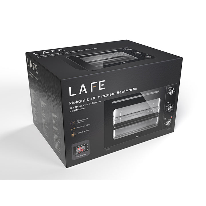 Horno eléctrico Lafe, capacidad 48 l, potencia 1800 W, ventilador, HeatMaster