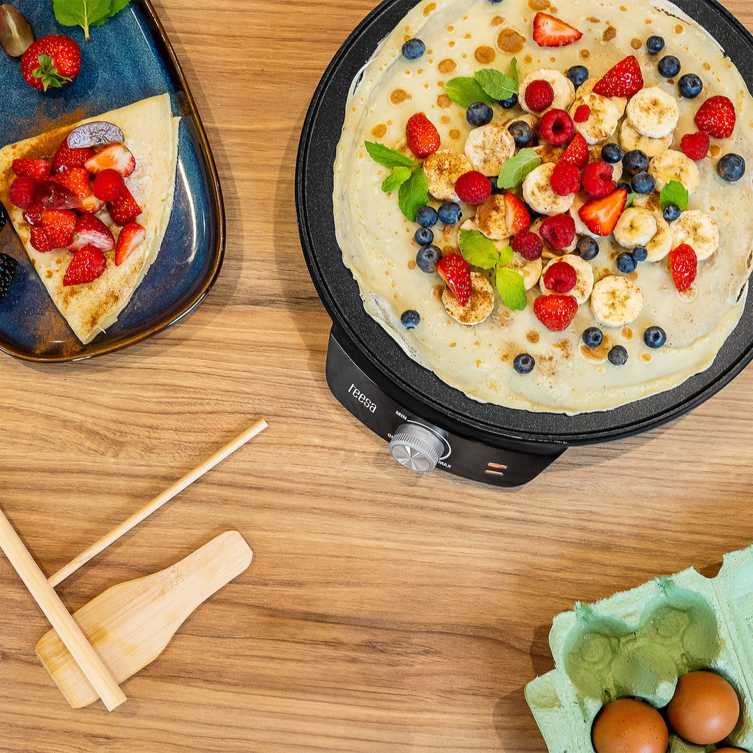 Crepera Teesa, sartén eléctrica para crepes, diámetro de la placa 30 cm, potencia 1200 W, TSA3235