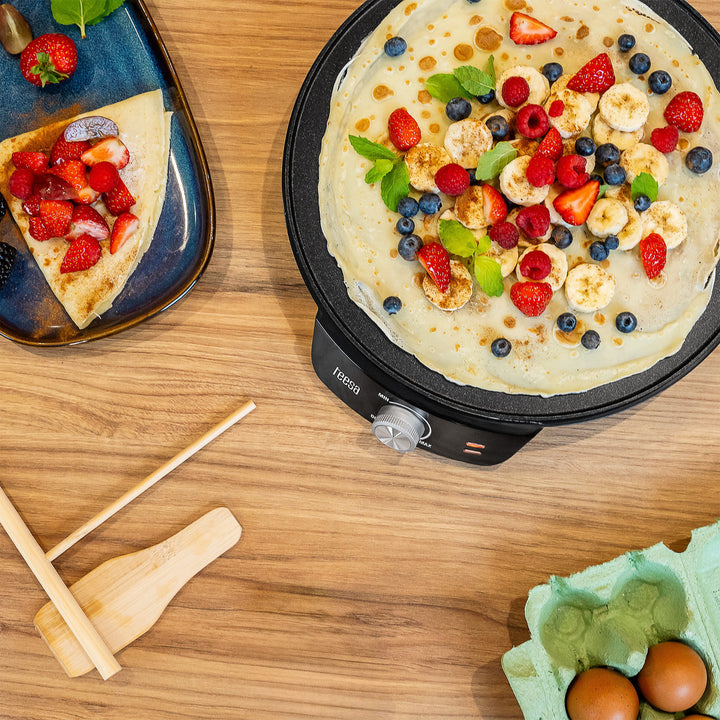Crepera Teesa, sartén eléctrica para crepes, diámetro de la placa 30 cm, potencia 1200 W, TSA3235