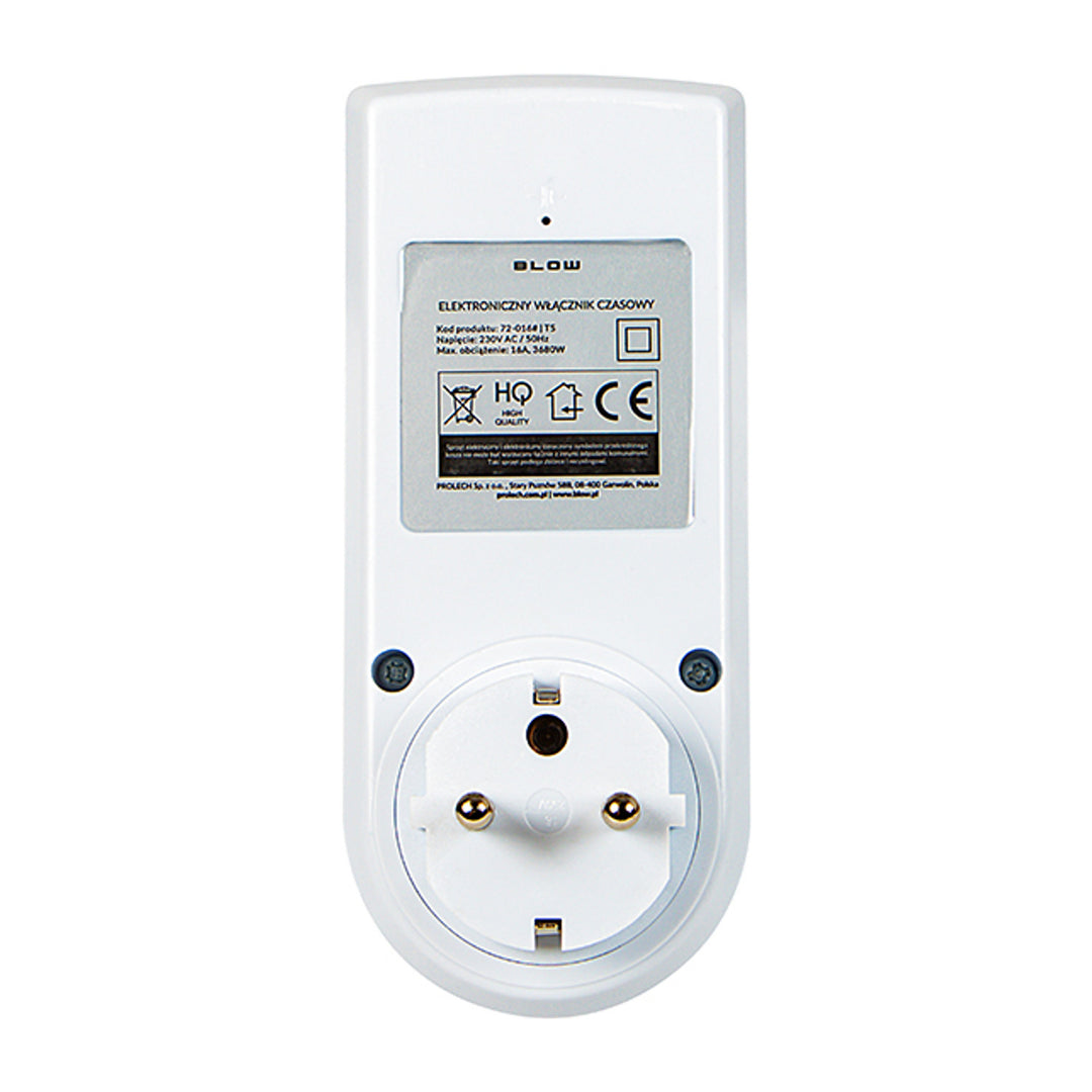 Programador temporizador digital Blow, pantalla LCD, precisión +/- 1 minuto al mes, 16 combinaciones de funcionamiento diferentes, 72-016#