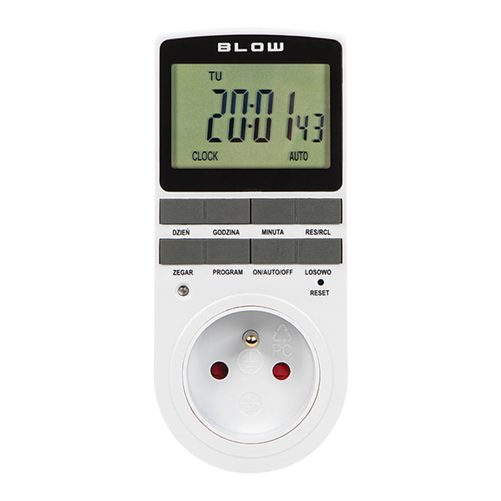 Programador temporizador digital Blow, pantalla LCD, precisión +/- 1 minuto al mes, 16 combinaciones de funcionamiento diferentes, 72-016#