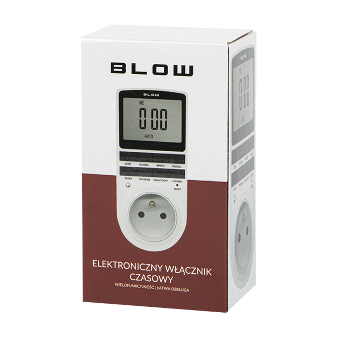 Programador temporizador digital Blow, pantalla LCD, precisión +/- 1 minuto al mes, 16 combinaciones de funcionamiento diferentes, 72-016#