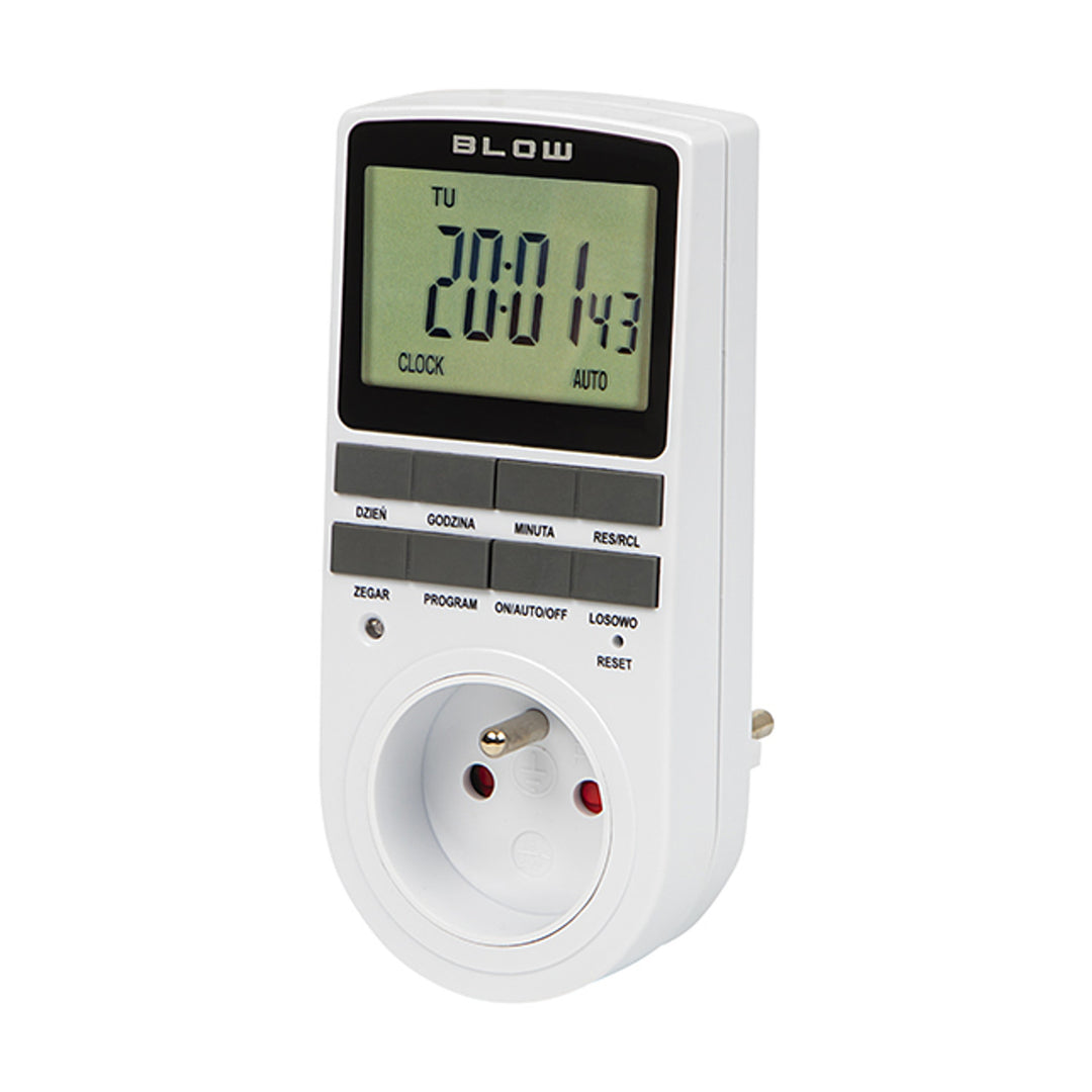 Programador temporizador digital Blow, pantalla LCD, precisión +/- 1 minuto al mes, 16 combinaciones de funcionamiento diferentes, 72-016#
