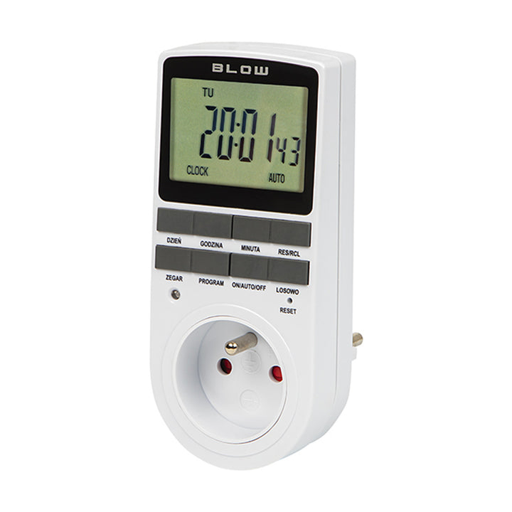 Programador temporizador digital Blow, pantalla LCD, precisión +/- 1 minuto al mes, 16 combinaciones de funcionamiento diferentes, 72-016#