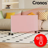 Radiador infrarrojo Cronos, 800 W, ideal para personas alérgicas, superficie mate, ultrafino, termostato integrado y control remoto por teléfono o mando a distancia, Carbon P800 TWP