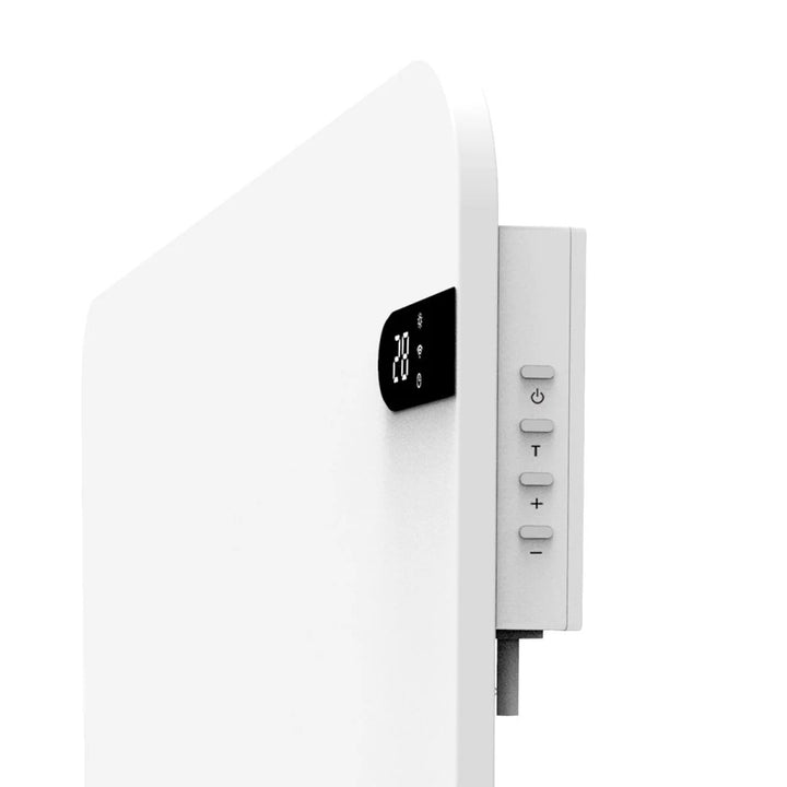 Radiador eléctrico Cronos, color blanco, potencia 450 W, calienta habitaciones de hasta 14 m², termostato integrado, control por mando a distancia, función de detección de ventanas abiertas, patas incluidas, WFH-450TW.