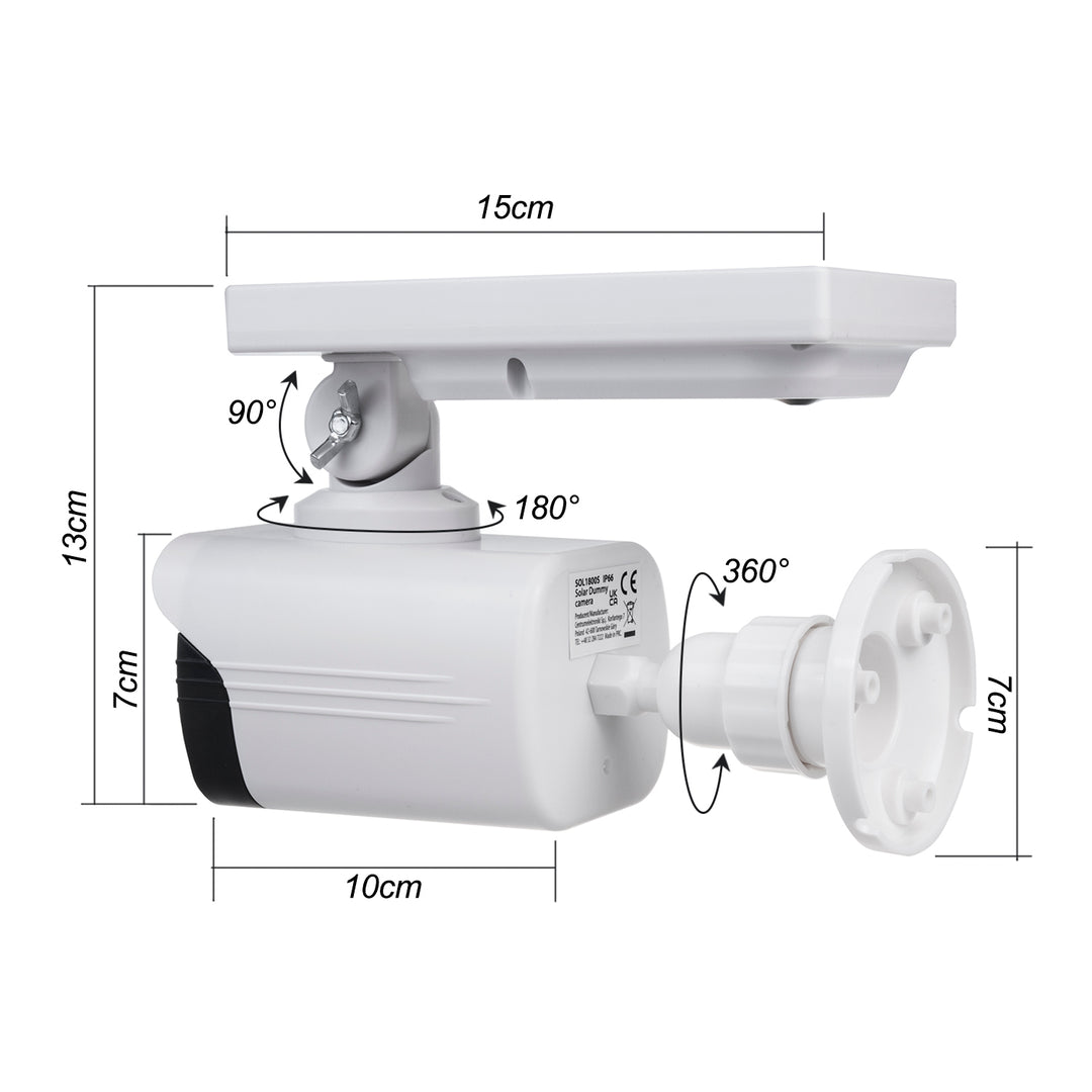 Cámara solar falsa, LED parpadeante, sensor de movimiento, iluminación LED, pegatina gratis, SOL1800S, 2 unidades