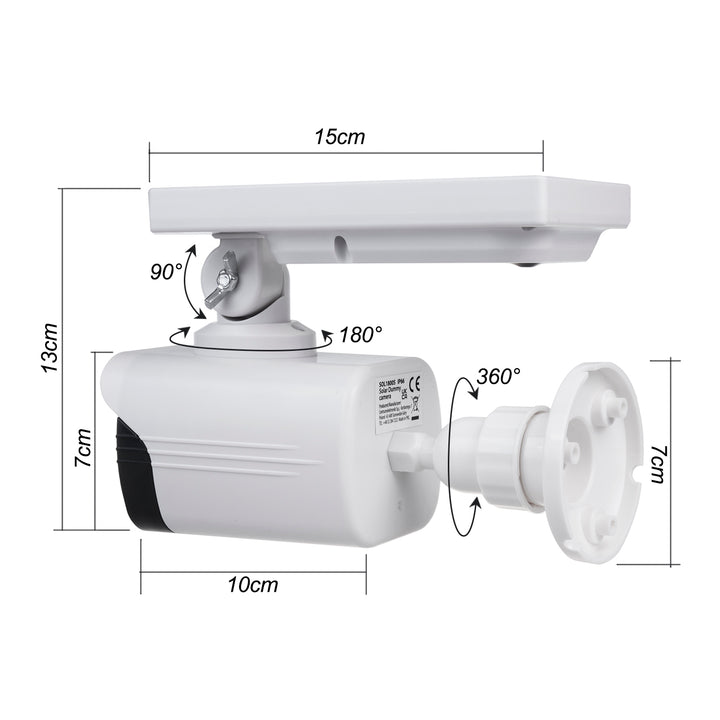 Cámara solar falsa, LED parpadeante, sensor de movimiento, iluminación LED, pegatina gratis, SOL1800S, 2 unidades